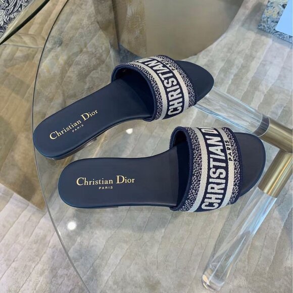 Christian Dior Navy Blue Dway Sandals - Picture 6 of 9